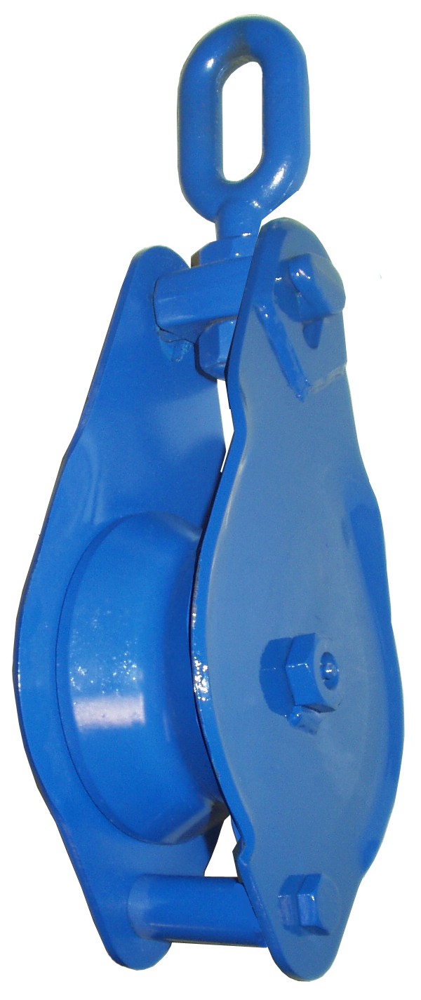 Swivel eye block with wide sheave