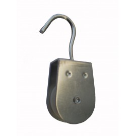 Stainless steel yoke pulley with hook for rope
