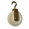 Yoke pulley with hook for rope