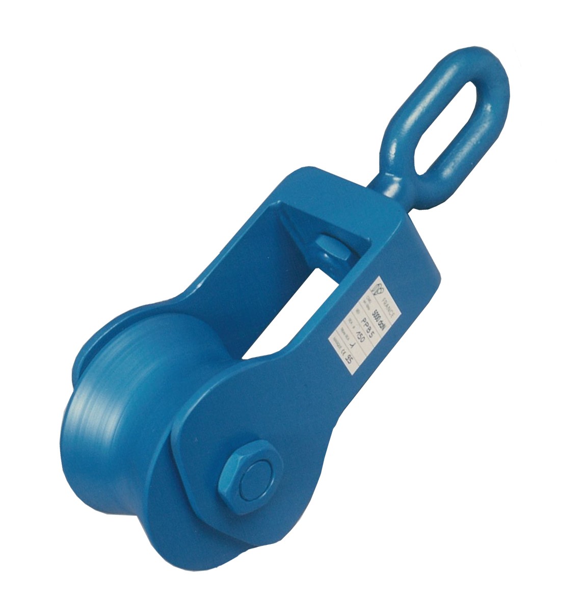 Trawl block with sheave on bronze bushings