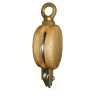 Single swivel eye wooden block