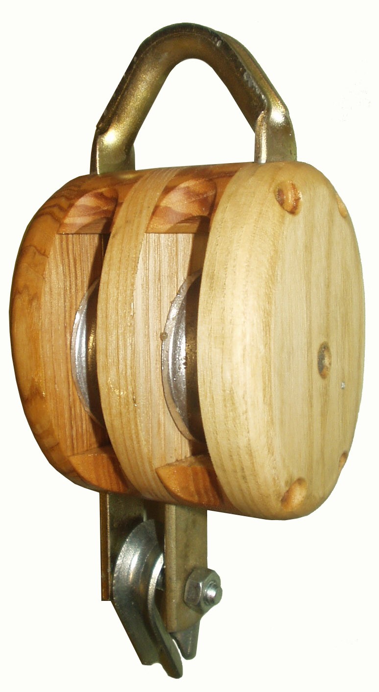 Double fixed eye wooden block