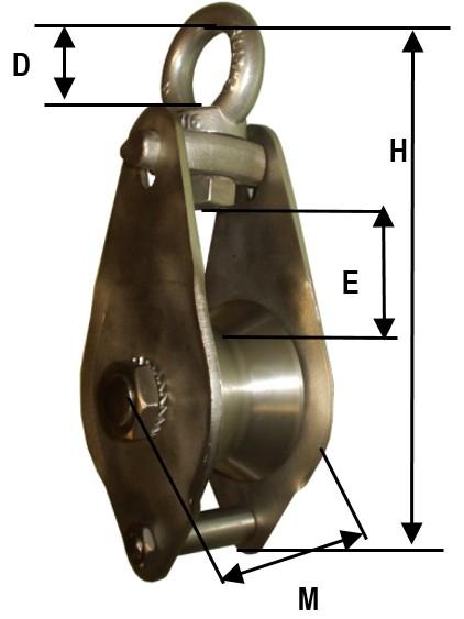 Swivel eye stainless steel block