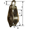 Swivel eye stainless steel fixed block with wide sheave