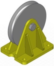 Poulie avec réa vertical monté sur platine