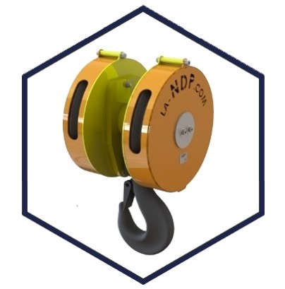 Double sheave bridge crane block